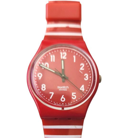 Vintage Swatch watch "Striped Berry" GR154 Rare New old stock